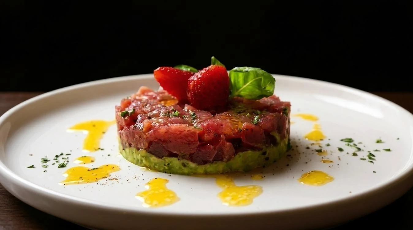 Tartare de thon et avocat servi à La Table de Lalia